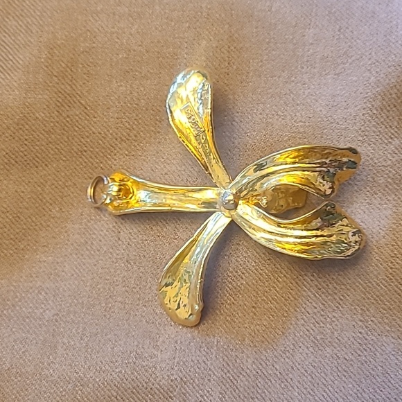RISIS real orchid pendant coated in 22- 24k gold - Picture 2 of 3